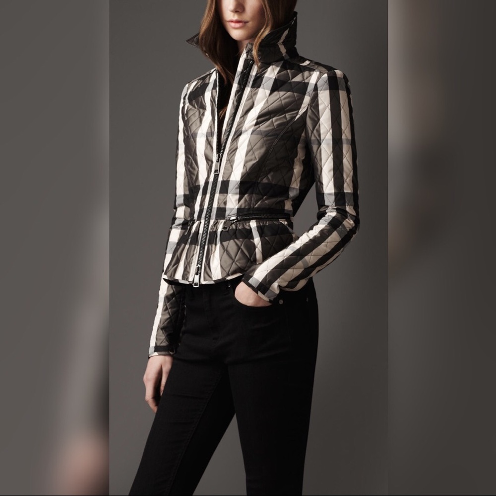 Burberry London Quilted Peplum Jacket